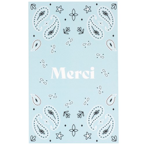 Tarjetas de joyería - Tarjetas de agradecimiento - Paisley - Azul claro x10