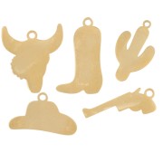 Mezcla de Dijes epoxi occidentales - Exclu Perles&Co - Acero inoxidable 304L Dorado x5