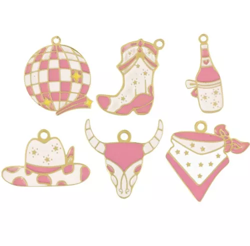 Mezcla de Dijes epoxy Western Girly - Exclu Perles&Co - Acero inoxidable 304L Dorado x6
