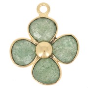 Colgante flor 16 mm - Dorado con oro fino - Aventurina x1|raw }}