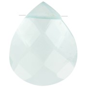 Gota de perla facetada - briolette plano 12x10 mm imitación gema - Hydro Aqua x1|raw }}