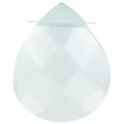 Gota de perla facetada - briolette plano 12x10 mm imitación gema - Hydro Aqua x1