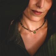 Gota de perla facetada - briolette plano 12x10 mm imitación gema - Hydro Aqua x1