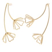 Pendientes 3D flor 60x49 mm - Acero inoxidable 304L Dorado x2|raw }}