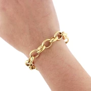 Forçat 12 mm cadena de malla - 304 Dorado de acero inoxidable x50cm