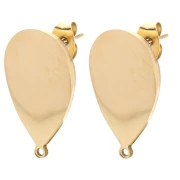 Ganchos pendientes 22x14 mm - Acero inoxidable Dorado 304 x2