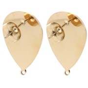 Ganchos pendientes 22x14 mm - Acero inoxidable Dorado 304 x2