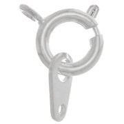 Cierre de resorte con placa de 9 mm - Plateado x1