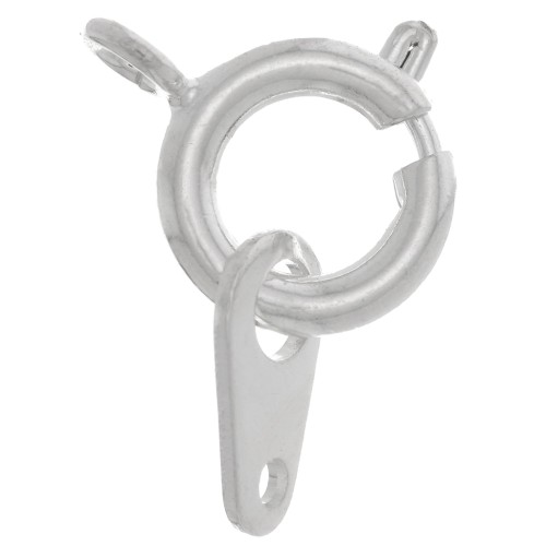 Cierre de resorte con placa de 9 mm - Plateado x1