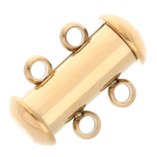 Cierre magnético y deslizante de 2 filas de 15 mm - Acero inoxidable 304 Dorado x1
