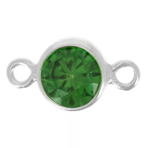4,5 mm Circonita Redonda Entrepieza - Verde - Plata 925 x1
