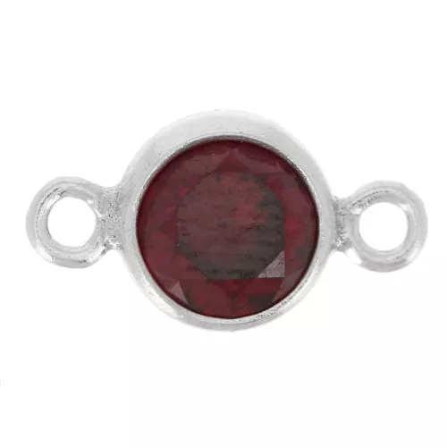 Circonita redonda de 4,5 mm - Granate - Plata 925 Entrepieza x1