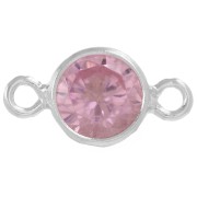 4,5 mm Circonita Redonda Entrepieza - Rosa - Plata 925 x1|raw }}