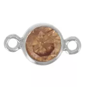 Entrepieza redonda de óxido de circonio de 4,5 mm - Champán - Plata 925 x1