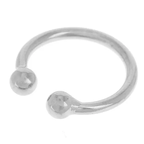Pendiente fino de 13 mm con bolas - Plateado fino x1
