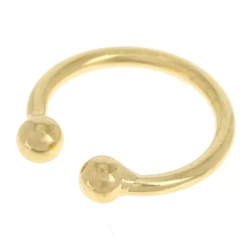 Pendiente fino de 13 mm con bolas - Dorado con oro fino x1