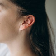 Pendiente fino de 13 mm con bolas - Dorado con oro fino x1