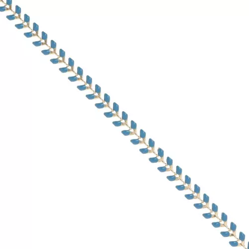 Cadena en espiga de resina epoxi 6,3 mm Dorado azul x 20cm