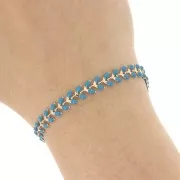 Cadena en espiga de resina epoxi 6,3 mm Dorado azul x 20cm