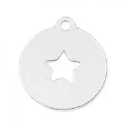 Dije medalla estrella 13 mm de Plata 925 x1