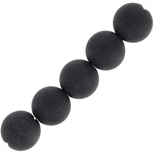 Cuenta redonda 10 mm - Onyx esmerilado Negro x5