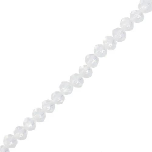 Cuentas redondas facetadas 4x3.5mm Cristal x40cm