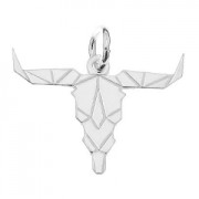 Dije cabeza de búfalo 14.5 mm de Plata 925 x1|raw }}