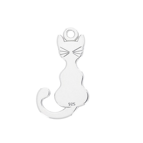 Dije gato 16 mm de Plata 925 x1