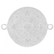 21.5 mm Calendario Azteca Entrepieza en Plata 925 Plateado x1|raw }}