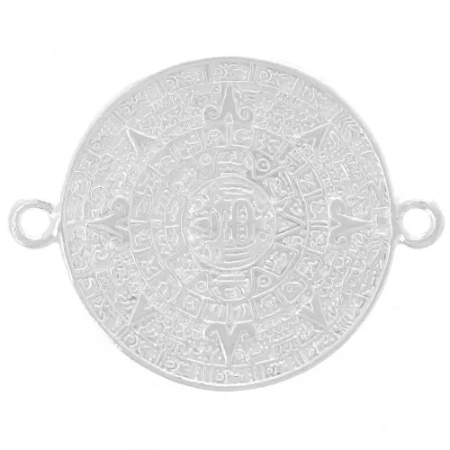 21.5 mm Calendario Azteca Entrepieza en Plata 925 Plateado x1