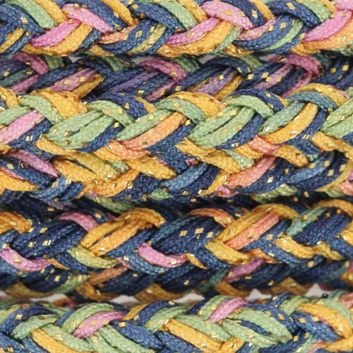 Cordón de nailon trenzado de 5 mm - Azul marino - rosa - verde - Dorado x2m