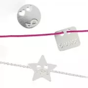 Colgante doble agujeros love 14 mm de Plata 925 x 1