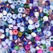 Cuentas de Rocalla Preciosa 8/0 - 3 mm - Mezcla de verde, azul y rosa x 20 g