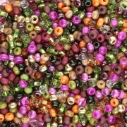 Cuentas de Rocalla Preciosa 11/0 de 2 mm - Surtido: verde, rosa, naranja y Dorado x 20 g