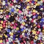 Cuentas de Rocalla Preciosa 11/0 de 2 mm - Surtido de amarillo, morado y negro, 20 g
