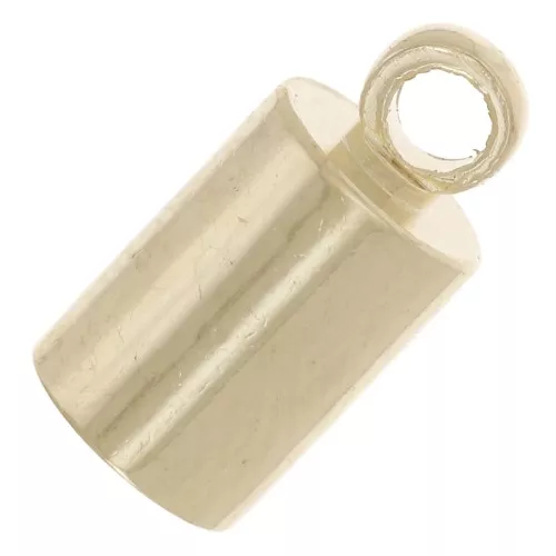 Puntas de cordón cilíndricas 4 mm Dorado x10