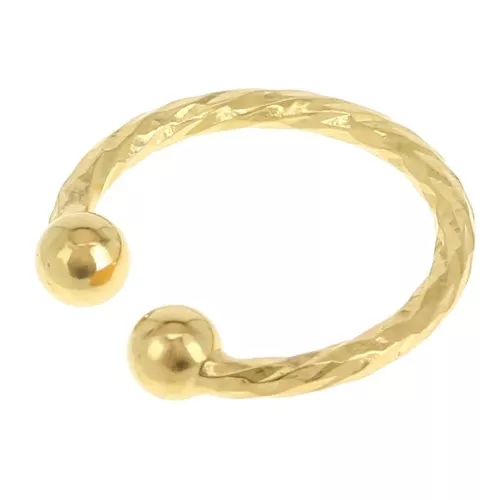Pendiente fino efecto diamante de 13 mm con bolas - Dorado con oro fino x1