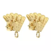 Ganchos pendientes de concha 15x14 mm - Dorado x2