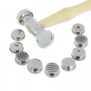 Martillo y 9 terminales para texturizar el metal x1