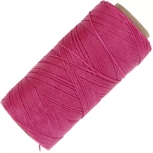 Bobina de hilo encerado Linhasita para micro macramé 0,75 mm - Rosa Brillante (1435) x228m