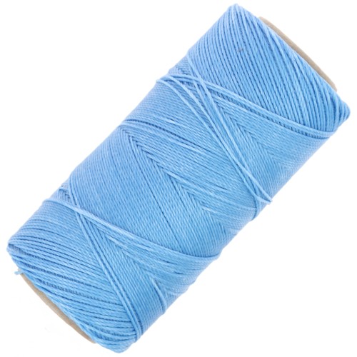 Bobina de hilo encerado Linhasita para micro macramé 0,75 mm - azul maya (1443) x228m