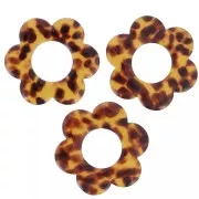 Colgante - Dije - Pendentifs fleur 18 mm en acétate - Terrazzo Marron - Noir x10 Pendentifs fleur 18 mm en acétate - Terrazzo Marron - Noir x10