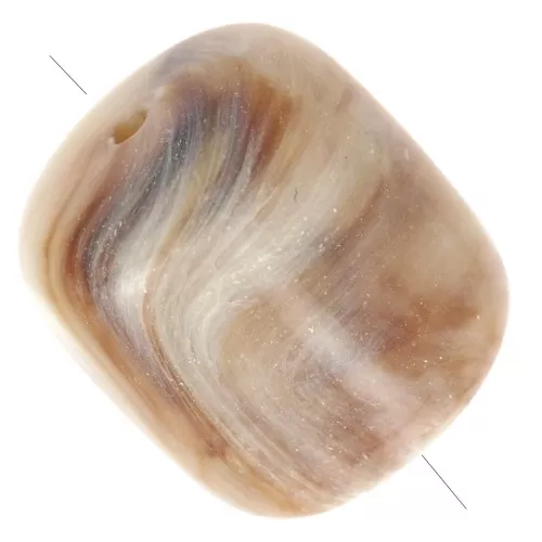 Cuentas de tubo de resina opaca 16x14 mm - Beige - Marrón jaspeado x4