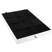 Bandeja de 12 compartimentos 29x20cm con espuma - Joyero - Negro|raw }}