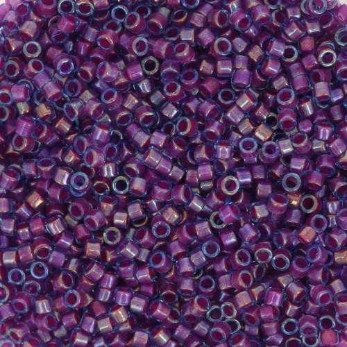 Miyuki Delica 11/0 DB1758 - Rosa Caliente Forrado Aqua AB x8g