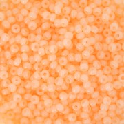 Cuentas de Rocalla Preciosa 11/0 2 mm - Solgel - Naranja 1, teñido en color alabastro, 20 g