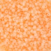 Cuentas de Rocalla Preciosa 11/0 2 mm - Solgel - Naranja 1, teñido en color alabastro, 20 g
