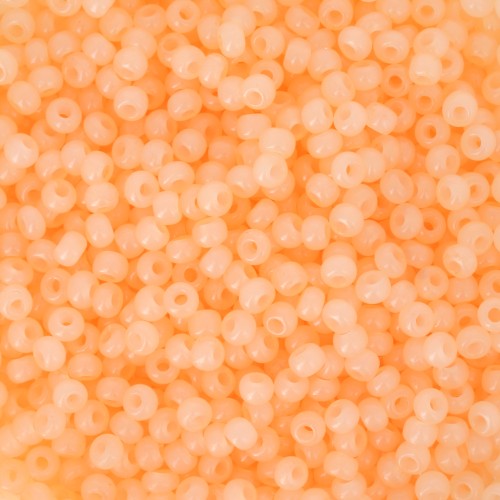 Cuentas de Rocalla Preciosa 11/0 2 mm - Solgel - Naranja 1, teñido en color alabastro, 20 g
