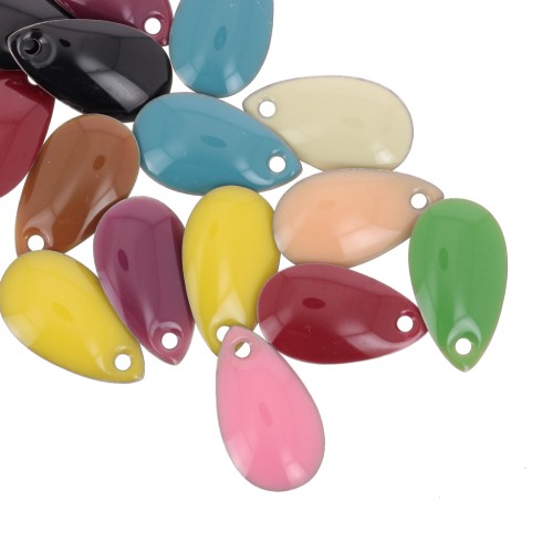 Juego de lentejuelas gota 14x8 mm en resina epoxi - Multicolor x20