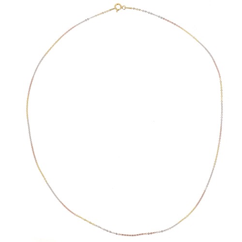 Gargantilla Forçat 1.3 mm - Plata 925 - Dorado con oro fino - Oro rosa x45cm